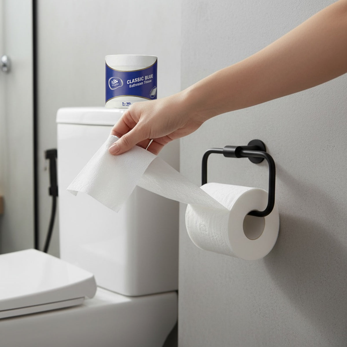 3-Ply Toilet Paper 10 Rolls Pack – 100% Virgin Wood Pulp Bathroom Tissue, Soft & Strong, No Lint, Septic Safe, Fluorescent-Free, 180g per Roll