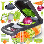Vegetable Chopper 16-In-1 Professional Onion Chopper Multi-Function Food Slicer Dicer with 8 Blades and Container Kitchen Carrot Cutter Gift for Dad