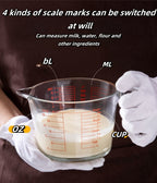 Glass Measuring Cup Set - Borosilicate Tempered Glass, 4-Piece or 9-Piece with 100ml Espresso Cups, Essential Kitchen Measuring Tools