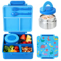 Space-Themed Bento Box with Insulated Soup Cup - Microwave Safe 3-Compartment Lunch Box, Secure Latch, for School Picnic Work, Kids & Adults | Nuvia Haven