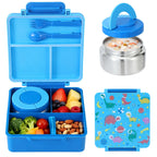 Space-Themed Bento Box with Insulated Soup Cup - Microwave Safe 3-Compartment Lunch Box, Secure Latch, for School Picnic Work, Kids & Adults | Nuvia Haven