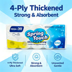 Ultra Soft Toilet Paper 4-Ply Thick Undyed Tissue Rolls, No Lint No Crumbs, Premium Bathroom Tissue for Home Hotel Office, Available in 1, 2 & 6 Roll Packs