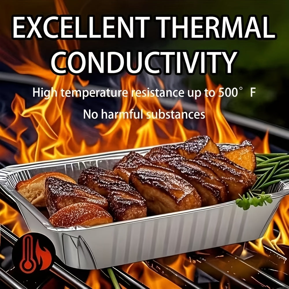 Disposable Aluminum Foil Pans 30-Pack with Lids 7.65x5.7 Inch - Foil Baking Pans for Cakes Cooking Heating Storing Food Prep, Holiday Baking Trays for Christmas Thanksgiving