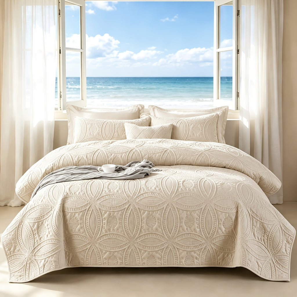Lightweight Embossed Blanket Set with Pillowcases – Ultra Soft Textured Bed Blanket Twin Queen King, Breathable All Season Blanket for Bedroom Sofa Couch