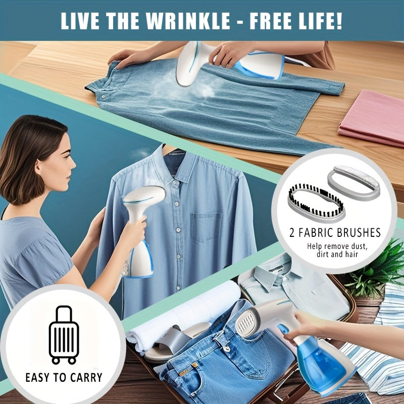 Handheld Garment Steamer 1500W Fast Heating – 9.47oz Removable Water Tank, 30-Second Heat-Up, Portable Fabric Steamer for Clothes at Home, Travel & Office | with Accessories