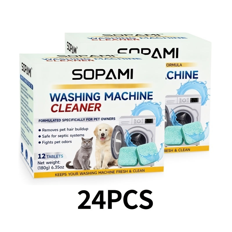 Washing Machine Cleaning Tablets – Deep Clean & Odor Eliminator for HE, Top Load & Front Load Washers – Removes Pet Odors, Hair & Lint Buildup with Lemon Fresh Sodium Bicarbonate Formula