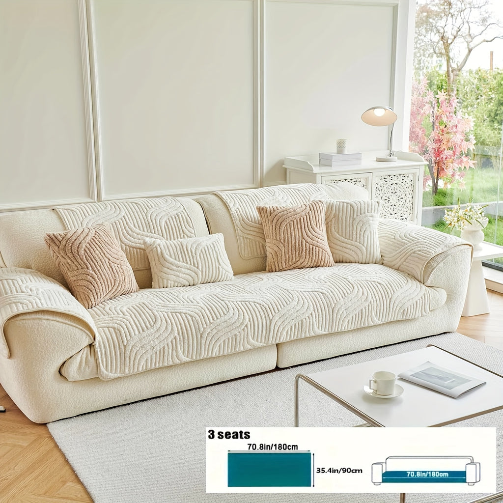 Plush Non-Slip Sofa Cushion Cover Luxury Modern Pet-Proof Breathable Seat Pad Slipcover for Couch Living Room Bedroom Office – Soft Velvet Sofa Seat Cushion Protector Home Decor