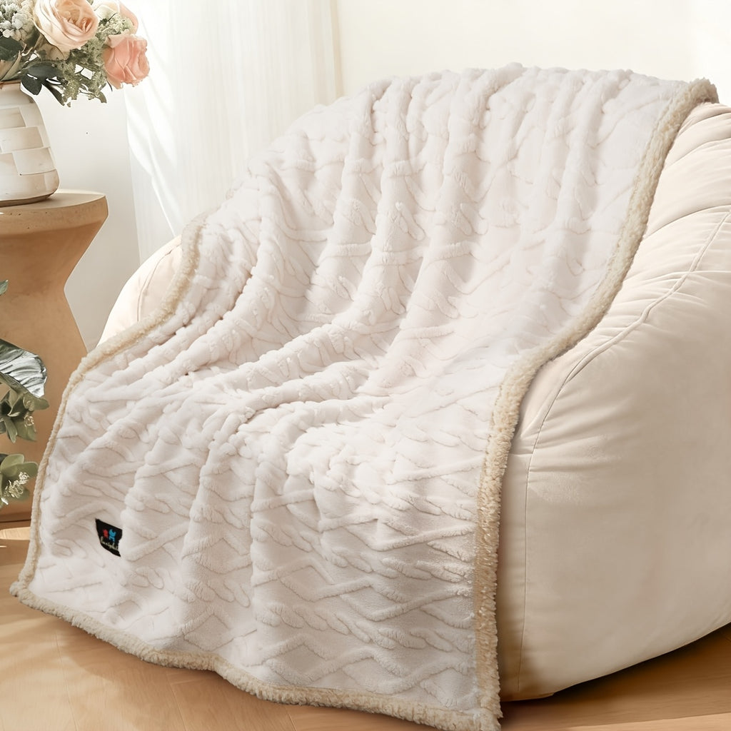 Liquid-Proof Reversible Sherpa Pet Blanket & Furniture Protector – Dog & Cat Throw Cover for Sofa, Bed & Couch | Small, Medium & Large Pets | Light Gray, Khaki, Beige