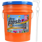 Ultra Fresh 6X Concentrated Liquid Laundry Detergent 5 Gallon with Pump, Up to 640 Loads HE Compatible All Machine Types, No Phosphates No Bleach, 4 Scent Options