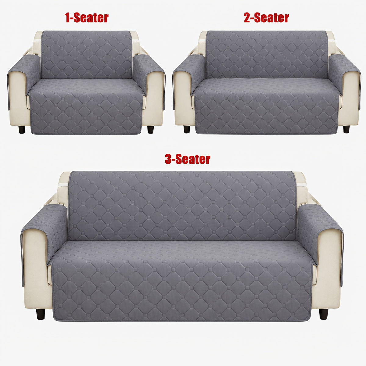 Stretch Sofa Slipcover Non-Slip Elastic All Season Dust Proof Cat Scratch Protector - Durable Couch Cover Living Room 1 2 3 Seater 4 Colors