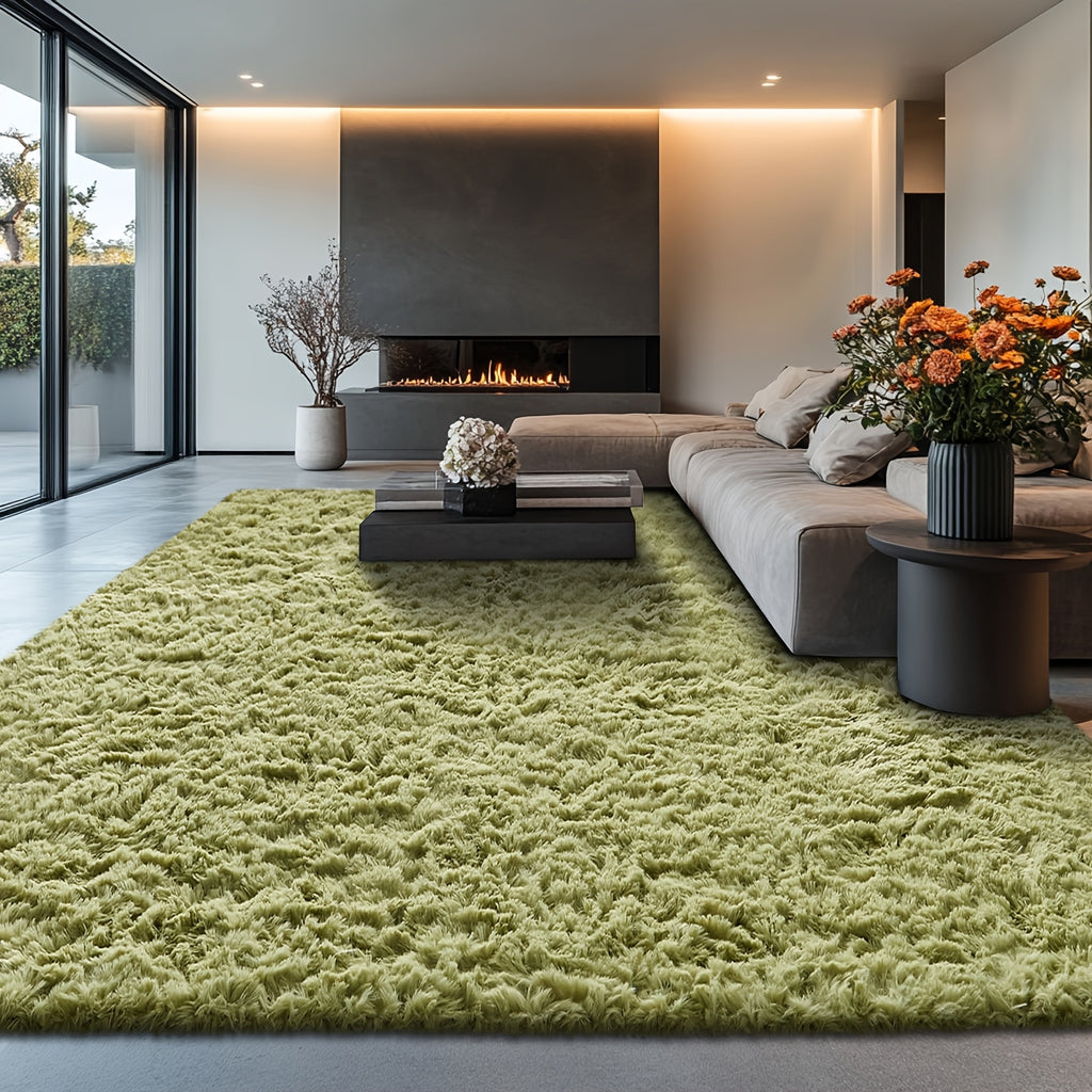Velvet Shag Area Rug with Non-Slip Backing – Super Soft Plush Indoor Carpet for Living Room, Bedroom & Kitchen, Tie-Dye & Solid Colors, 5 Sizes