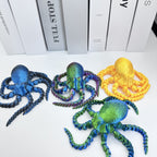 3D Printed Octopus Figures Set of 5 – Playful Mini Octopus Toys for Party Favors, Halloween & Christmas Gifts | Fun Holiday Novelty Gift for Kids, Teens & Ocean Lovers