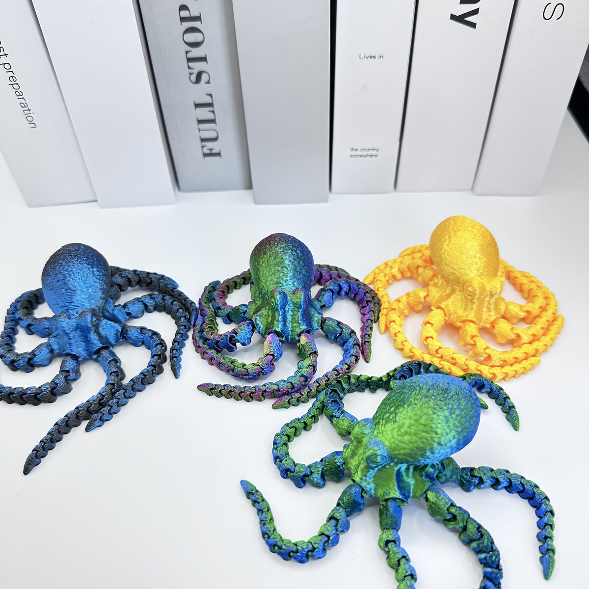 3D Printed Octopus Figures Set of 5 – Playful Mini Octopus Toys for Party Favors, Halloween & Christmas Gifts | Fun Holiday Novelty Gift for Kids, Teens & Ocean Lovers