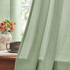 100% Blackout Curtains - 4 Panel Set, Boho Rustic Textured Grommet Drapes for Living Room & Bedroom, Privacy & Room Darkening, 4 Colors