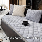 Thickened Faux Rabbit Fur Sofa Cover or Cushion Cover 2-in-1 Non-Slip Machine Washable Pet-Friendly Warm Plush Seat Pad for Bedroom Office Living Room Home Decor