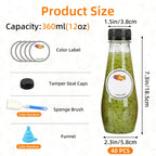 Empty Plastic Juice Bottles with Caps 12oz Set of 40 | Clear Cone Bulk Reusable Bottles for Juice Smoothies Tea Coffee