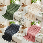 Tufted Sherpa Throw Blanket – Soft Plush Blanket in 4 Colors & 4 Sizes, Machine Washable, for Sofa Bed Couch Living Room & Garden