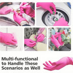 Disposable Gloves Rose Pink Stain Resistant Waterproof Soft Comfortable Wrist for Daily Cleaning Kitchen Restaurant Pet Care Beauty Hairdressing M L 50 100 150 200 Count
