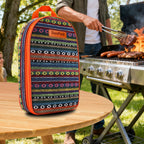Camping Kitchen Utensil Set 17pcs Stainless Steel Outdoor Cooking & BBQ Utensils with Storage Bag - Portable Camping Cookware Accessories for Travel Picnic RV Barbecue Party, Bohemian/Black/Blue