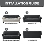 Spandex Stretch Sofa Cover Non-Slip Washable Couch Slipcover for 1 2 3 Seater Elastic Furniture Protector Pet & Kid Friendly Living Room Bedroom Home Decor