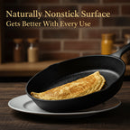 Pre-Seasoned Cast Iron Skillet Set 6” 8” 10” Heavy-Duty Pan for Frying Sauté Cooking & Pizza – Professional Restaurant Quality Cookware