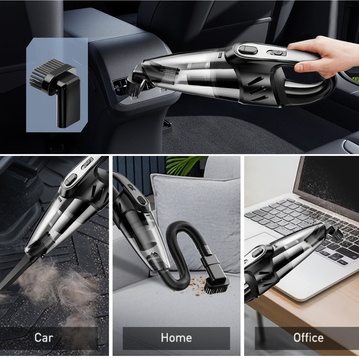 Cordless Car Vacuum Cleaner 6000PA Strong Suction Handheld Portable Rechargeable with 5 Accessories for Car Interior Home Pet Hair Cleaning Pink Gift for Women