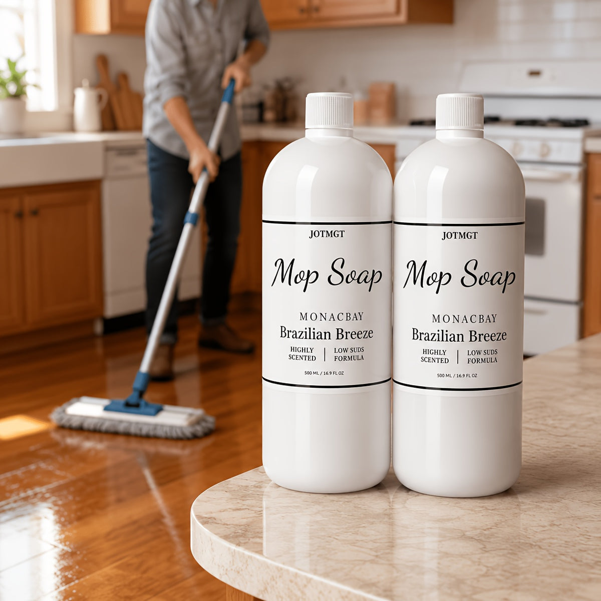 Concentrated Floor Cleaner Solution 32oz – 4X Formula, Pet-Friendly, Streak-Free, Brazilian Breeze Scent for Ceramic, Stone & Hard Floors