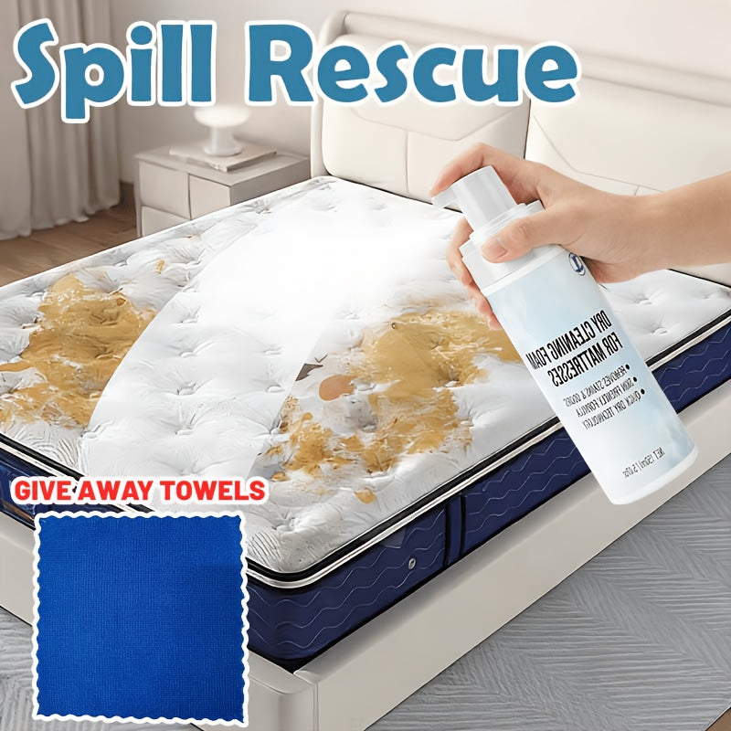 No-Rinse Furniture & Mattress Spot Cleaning Spray - Fabric Stain Remover for Sofas, Carpets & Car Seats, Spray-Wait-Wipe Formula, Quick Dry No Sticky Residue