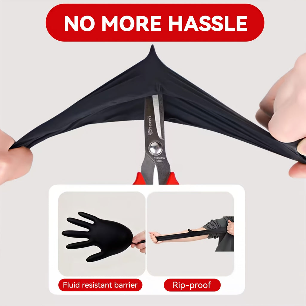 Black Nitrile Gloves Disposable Food Safe Latex Free Powder Free Heavy Duty Puncture Resistant Kitchen Cooking Cleaning Dishwashing Gloves S M L XL 200 600 1000 Count