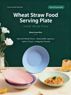 Colorful Wheat Straw Dining Plates 10-Pack – Anti-Drop Reusable Plates, Dishwasher & Microwave Safe for Home & Kitchen