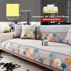 Bohemian Chenille Sofa Cover Tree Embroidery Print Thick Non-Slip Pet Friendly One-Piece Couch Protector Armchair Loveseat 3 4 Seater