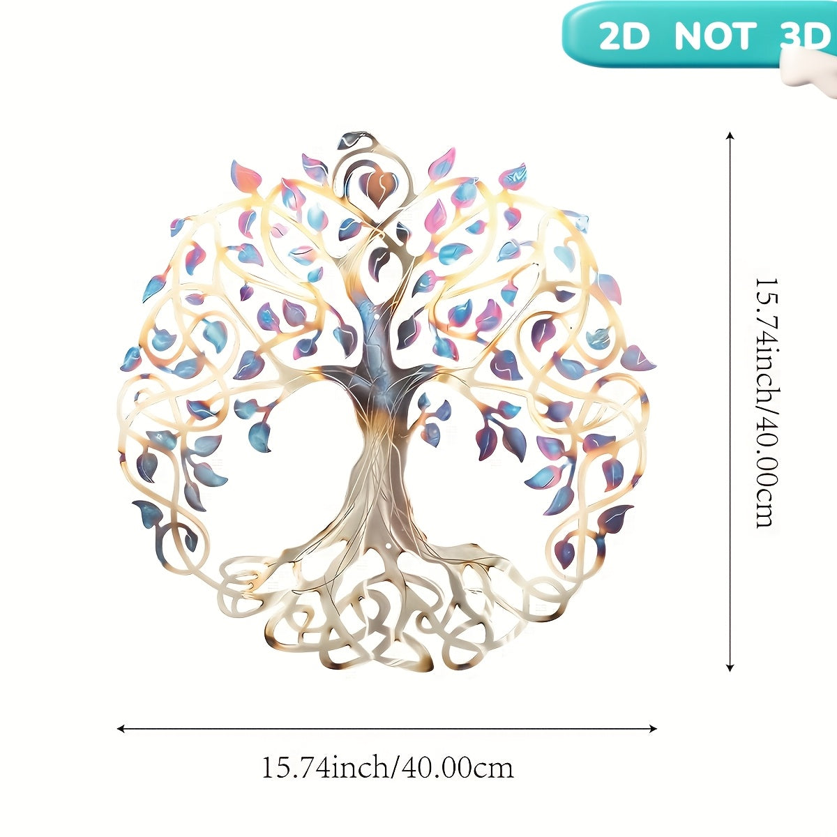 Tree of Life Metal Wall Sculpture – Colorful Multicolor Branches Wall Hanging Art for Indoor & Outdoor Farmhouse, Living Room & Garden Decor
