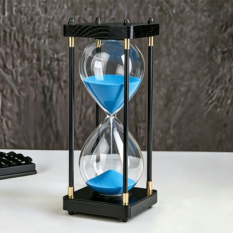 Decorative Hourglass Timer 60 Minute with Wooden Frame - Large Sand Timer for Kitchen Cooking, Home Office Bedroom Decor, Unique Gift for Birthday, Valentine's Day & Holidays