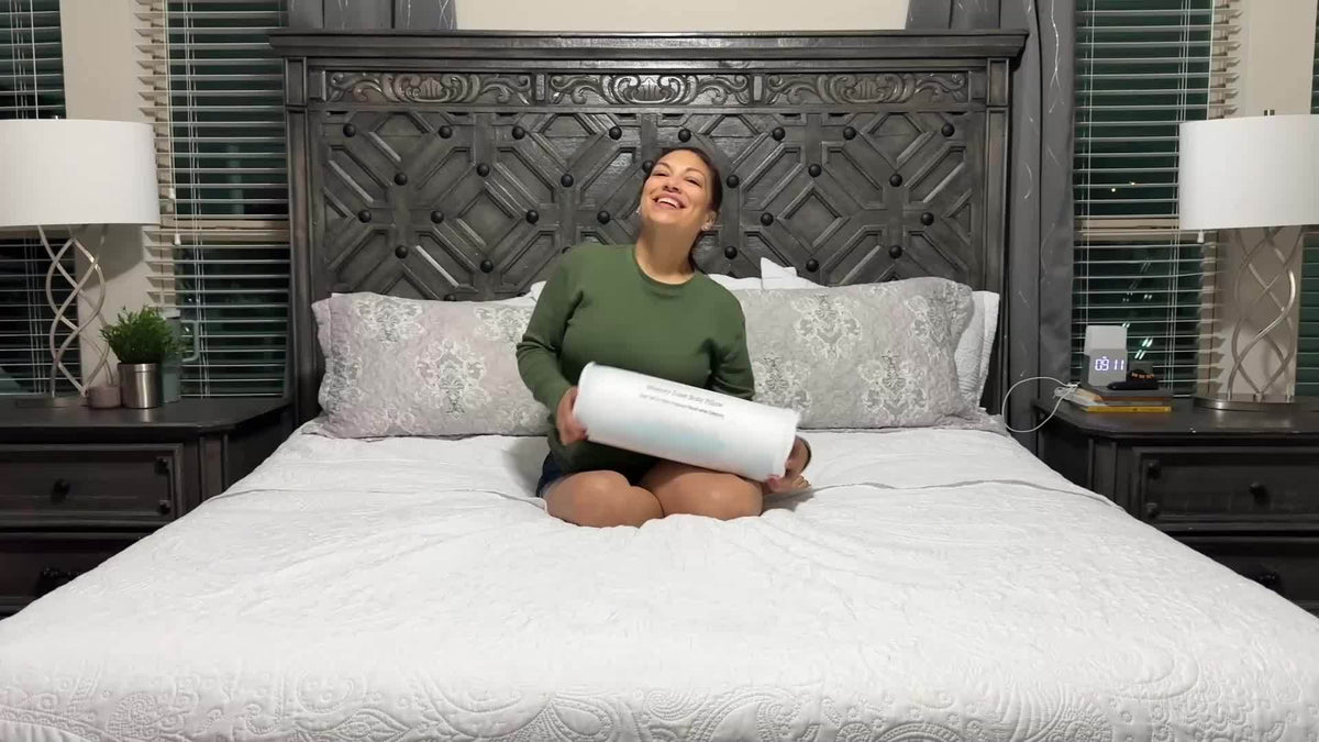 Firm Full Body Pillow for Adults – Long Bed Pillow for Side, Back & Stomach Sleepers | Supportive Body-Length Sleep Pillow in Grey & Pink