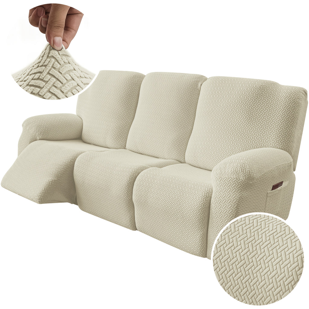 3-Seater Recliner Cover - Plush High Stretch Wear-Resistant Machine Washable Easy Clean Sofa Protector for Living Room and Bedroom
