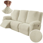 3-Seater Recliner Cover - Plush High Stretch Wear-Resistant Machine Washable Easy Clean Sofa Protector for Living Room and Bedroom
