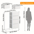 Fabric Dresser with Clothes Rack & Drawer Tower – 4 or 5 Drawers, Sturdy Frame, Optional LED Lighting & USB Charging Station for Bedroom