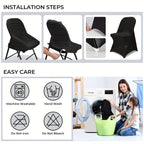30-Pack Stretch Spandex Chair Covers Universal Washable Removable Slipcovers for Wedding Party Dining Room Banquet Event Black White