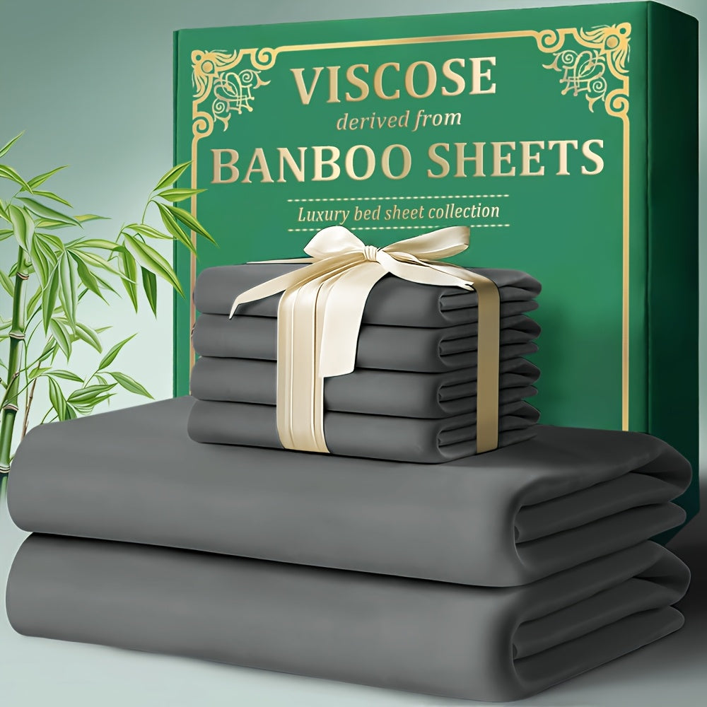 4-Piece Bamboo Bed Sheet Set | 2200TC Deep Pocket, Cooling & Breathable