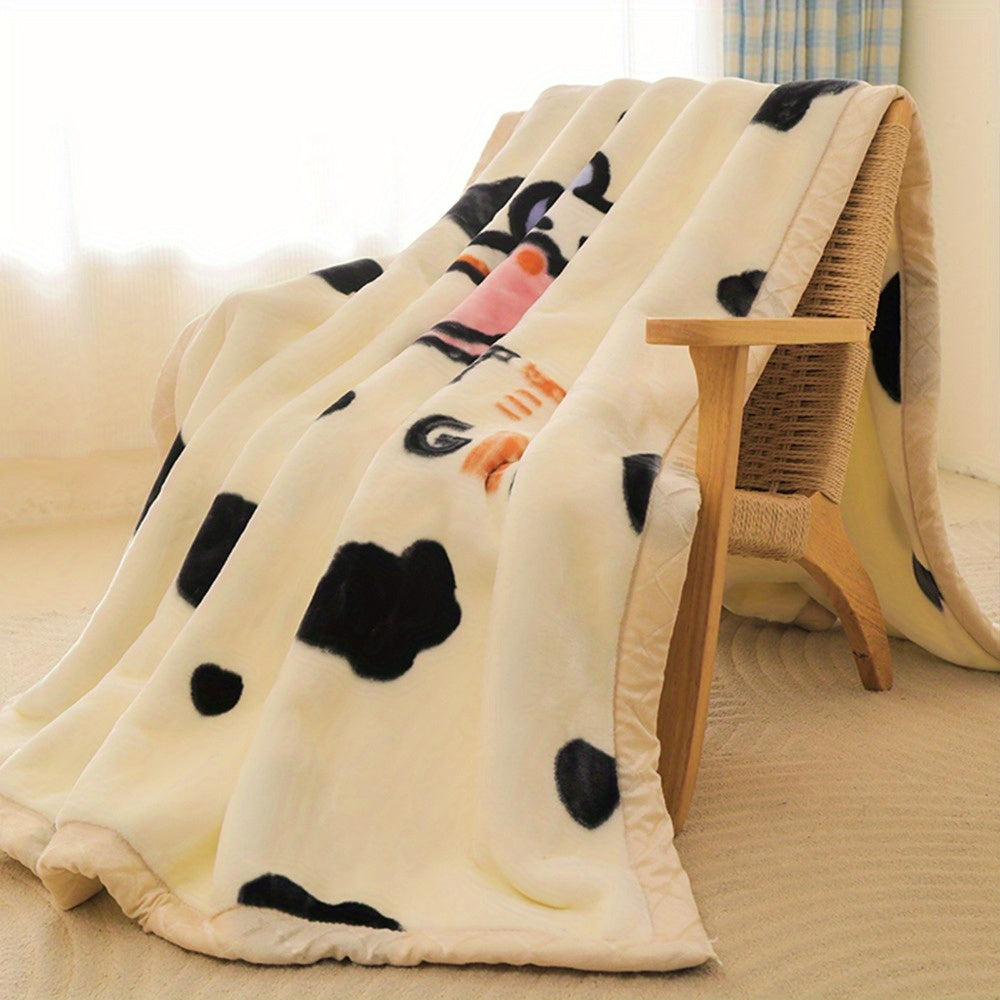 Extra Large Thickened Raschel Throw Blanket Double Layer Ultra Soft All Season Machine Washable Animal Theme Decor 7 Colors 2 Sizes