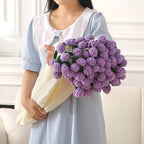 Rose Bouquet Blanket – 31.5inch 52-Flower Soft Throw with Gift Bag, 4 Colors, Romantic Gift for Valentine's Day Birthday Wedding