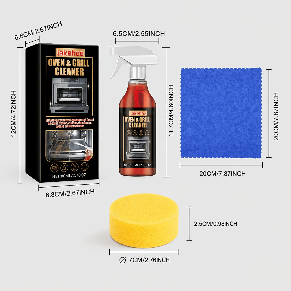 Stove & Oven Foam Cleaner Spray – Heavy-Duty Grease & Old Dirt Remover for Ovens, Grills & Kitchen Surfaces, Citric Acid Formula, Odor Eliminator, Hassle-Free Clean