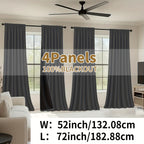 Blackout Curtains Rod Pocket 4 Panels - Thermal Insulated Room Darkening Noise Reducing Matte Drapes for Bedroom Living Room Office, 9 Colors 11 Sizes