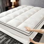 Fitted Mattress Protector Cover Thickened Deep Pocket Stay-Put Elastic – Spill-Proof Breathable Bed Pad Black Gray White Blue Twin Full Queen King Cal King