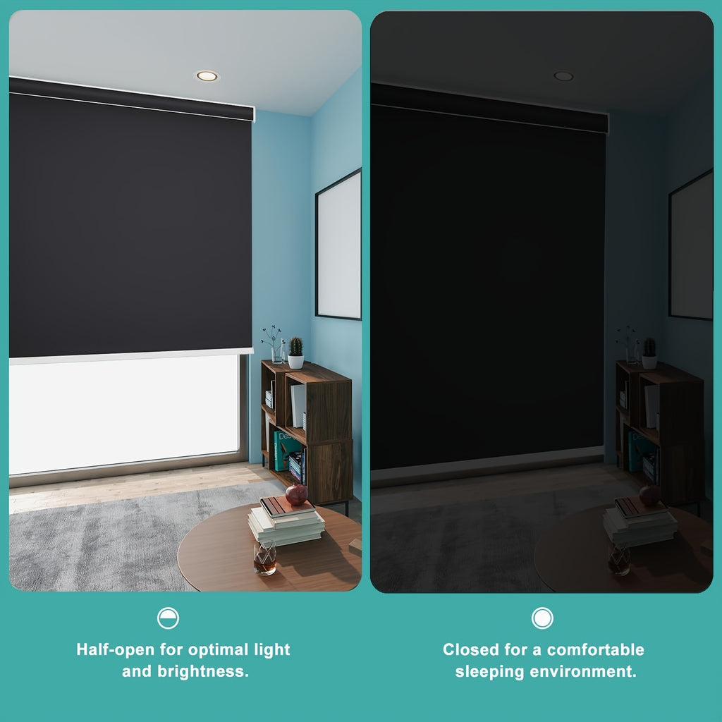 Blackout Cordless Roller Shades – Free-Stop Blinds with Valance Thermal Insulated UV Protection | 4 Colors, 26 Sizes