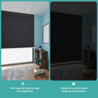 Blackout Cordless Roller Shades – Free-Stop Blinds with Valance Thermal Insulated UV Protection | 4 Colors, 26 Sizes