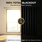 4-Panel Blackout Curtains Set Heat Insulating Noise Reducing Privacy Drapes for Bedroom Living Room Balcony – 6 Sizes 4 Colors