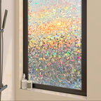 Rainbow Privacy Window Film Static Cling No Glue - Decorative UV Blocking Sun Film, 60% Privacy, Rainbow Light Effect for Home Bathroom Office, 7 Sizes