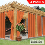 Outdoor Curtain Panels for Patio Gazebo Porch – Weather-Resistant, Light-Filtering Sun Block Privacy Drapes, 4 Panels, Multiple Sizes & Colors
