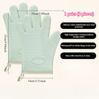 Thickened Oven Mitts Heat Resistant Gloves for Kitchen Baking Grilling BBQ - Waterproof Breathable Microwave Oven Gloves with Non-Slip Grip for Cooking